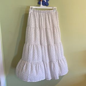 midi skirt from asos white with black spots